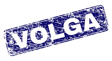 Yuvarlatılmış dikdörtgen damga grunge Volga çerçeveli