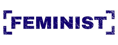 Grunge Feminist damga mühür köşeler arasında dokulu