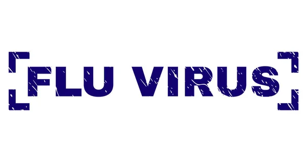 Grunge getextureerde griep Virus stempel afdichting tussen hoeken — Stockvector