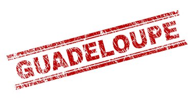 Dokulu Guadeloupe damga mühür çizik