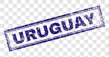 Grunge Uruguay dikdörtgen damgası