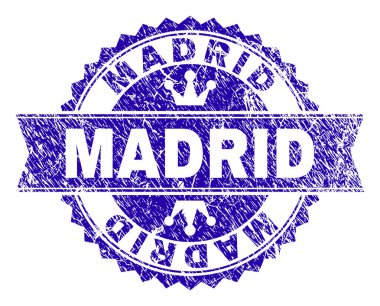 Grunge Madrid damga mühür kurdele ile dokulu