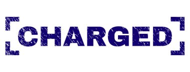 Dokulu şarj edilmiş damga mühür köşeleri içinde çizik