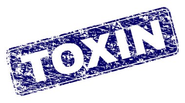 Yuvarlatılmış dikdörtgen damga grunge toksin çerçeveli