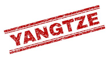 Grunge Yangtze damga mühür dokulu