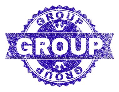 Grunge grup damga mühür kurdele ile dokulu