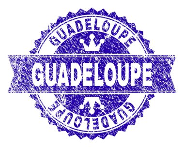 Dokulu Guadeloupe damga mühür kurdele ile çizik