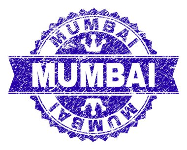 Kurdele ile dokulu Mumbai damga mühür çizik