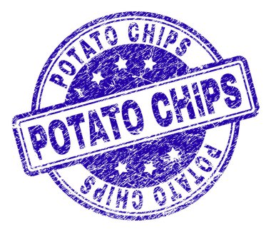 Grunge patates cipsi damga mühür dokulu