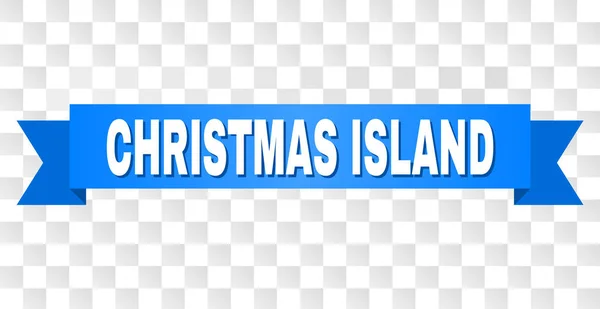 Blue Ribbon med Christmas Island bildtext — Stock vektor