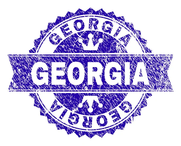 Poškrábaný texturou Georgia destička s mašlí — Stockový vektor