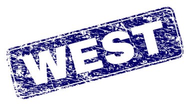 Yuvarlatılmış dikdörtgen damga grunge Batı çerçeveli