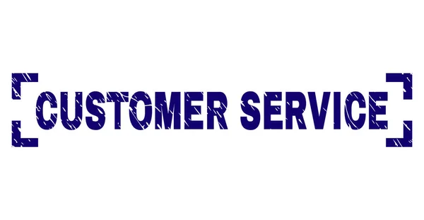 Grunge getextureerde Customer Service stempel afdichting tussen hoeken — Stockvector