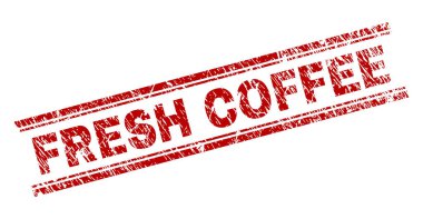 Dokulu taze kahve damga mühür çizik