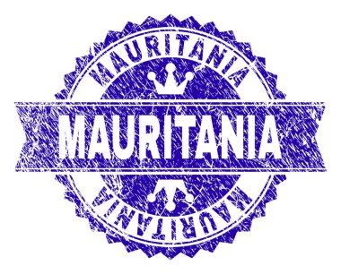 Dokulu Moritanya damga mühür kurdele ile çizik