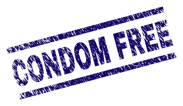 Grunge prezervatif ücretsiz damga mühür dokulu — Stok Vektör