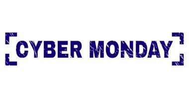 Grunge Cyber Pazartesi damga mühür köşeler arasında dokulu