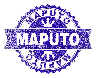 Grunge Maputo damga mühür kurdele ile dokulu