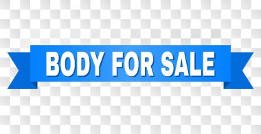 Blue Ribbon with BODY FOR SALE Caption clipart