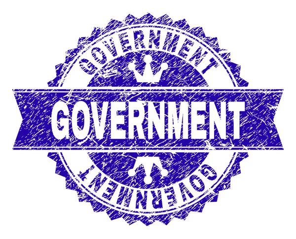 Grunge Texturé Sceau de timbre du gouvernement avec ruban — Image vectorielle