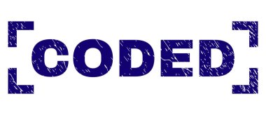 Dokulu kodlanmış damga mühür köşeleri içinde çizik