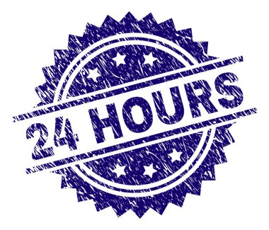 Dokulu 24 saat damga mühür grunge