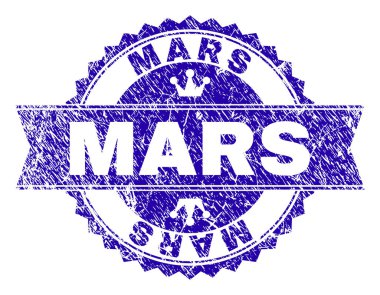 Çizik dokulu Mars mühür ile kurdele pul