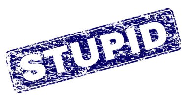 Yuvarlatılmış dikdörtgen damga grunge aptal çerçeveli