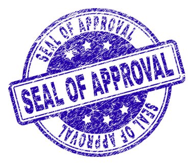Scratched Textured SEAL OF APPROVAL Stamp Seal clipart