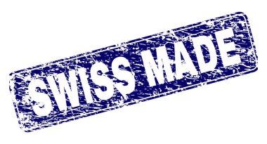 Çerçeveli yuvarlatılmış dikdörtgen damga yapılan grunge İsviçre