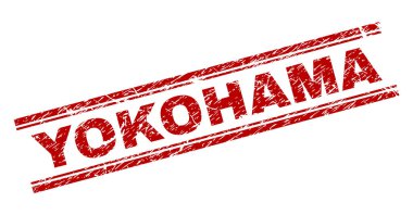 Grunge Yokohama damga mühür dokulu