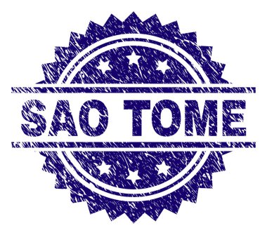 Grunge Sao Tome damga mühür dokulu