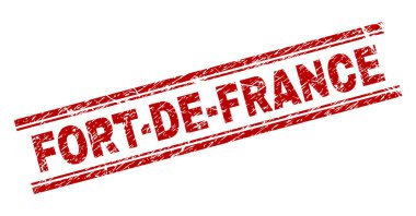 Çizik dokulu Fort-De-France damga mühür