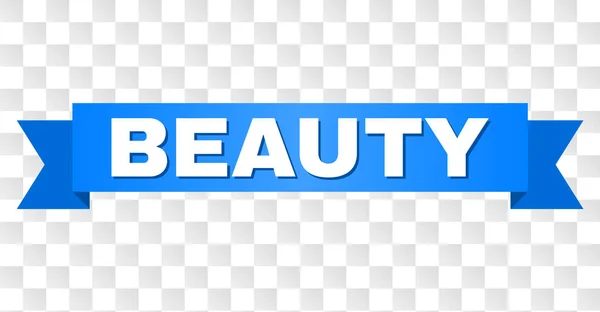 Ruban bleu avec BEAUTY Text — Image vectorielle