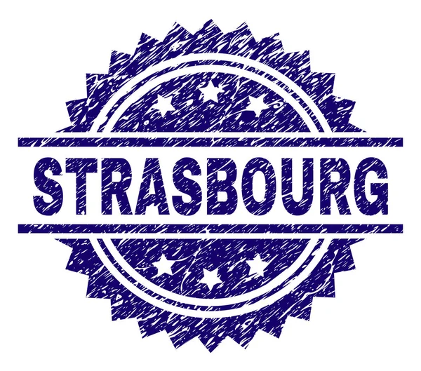 Zerkratzte, texturierte Straßburger Briefmarke — Stockvektor
