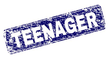 Yuvarlatılmış dikdörtgen damga grunge genç çerçeveli