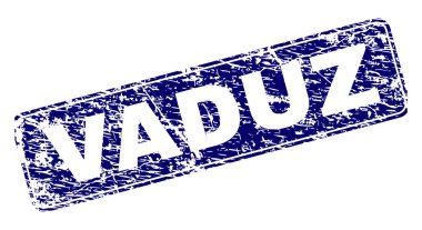 Scratched VADUZ Framed Rounded Rectangle Stamp