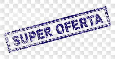 Grunge Süper Oferta Dikdörtgen Damgası