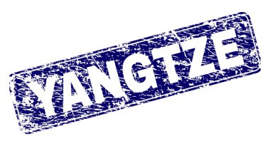 Yuvarlatılmış dikdörtgen damga grunge Yangtze çerçeveli