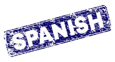 Yuvarlatılmış dikdörtgen damga çizilmiş İspanyolca çerçeveli