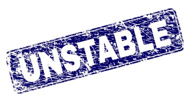 Scratched UNSTABLE Framed Rounded Rectangle Stamp