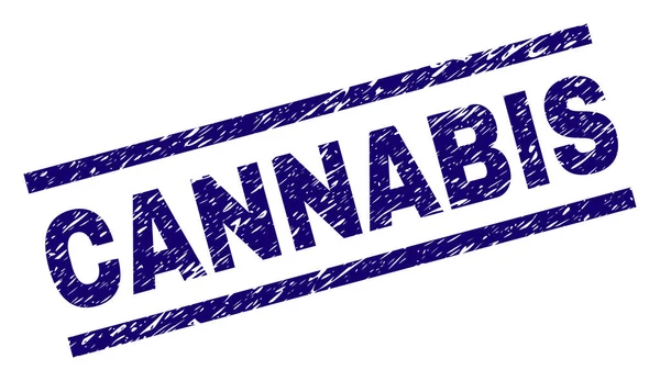 Grunge texturerat Cannabis stämpelplatta — Stock vektor