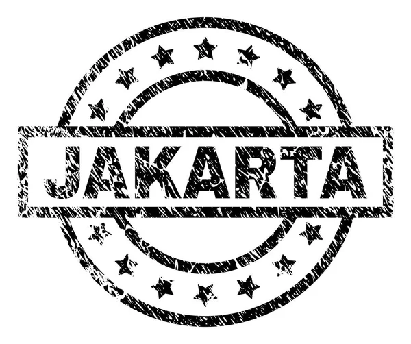 Zerkratztes texturiertes Jakarta-Stempelsiegel — Stockvektor