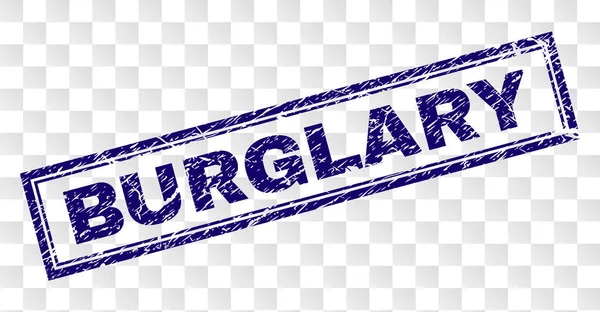 Grunge burglary rechthoek stempel — Stockvector