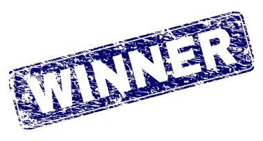 Yuvarlatılmış dikdörtgen damga grunge kazanan çerçeveli