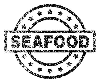 Grunge Textured SEAFOOD Stamp Seal