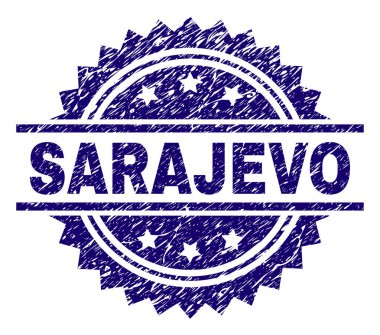 Grunge Saraybosna damga mühür dokulu