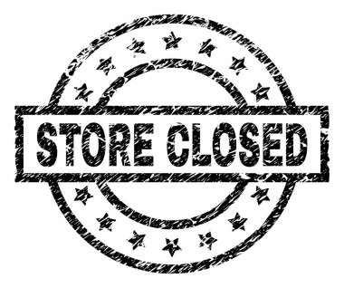 Grunge dokulu dükkan kapalı damga mühür