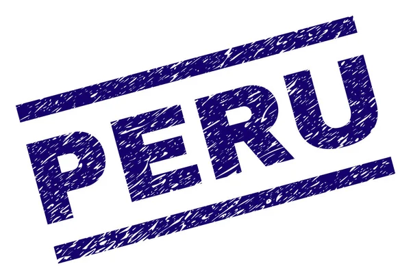 Sello de sello PERU texturizado rayado — Vector de stock