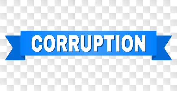 Fita azul com texto CORRUPTION — Vetor de Stock